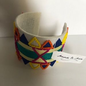 New cuff bracelet- beaded-easy to put on- colorful